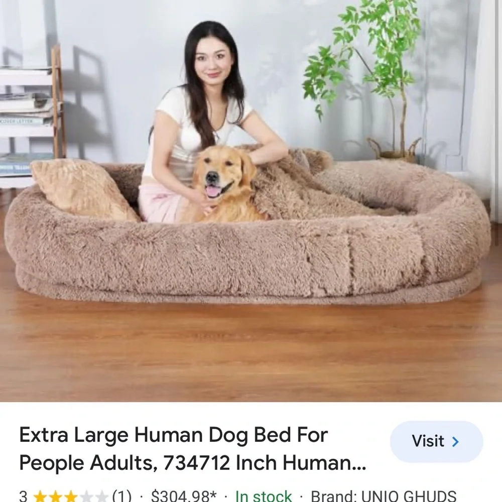 Extra Large Human Dog Bed For People Adults, 73x47x12 Inch Human Sized Dog Bed